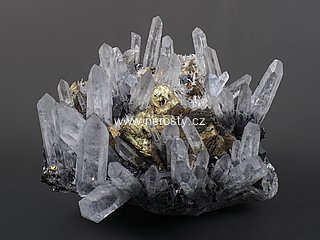 chalkopyrit, křišťál